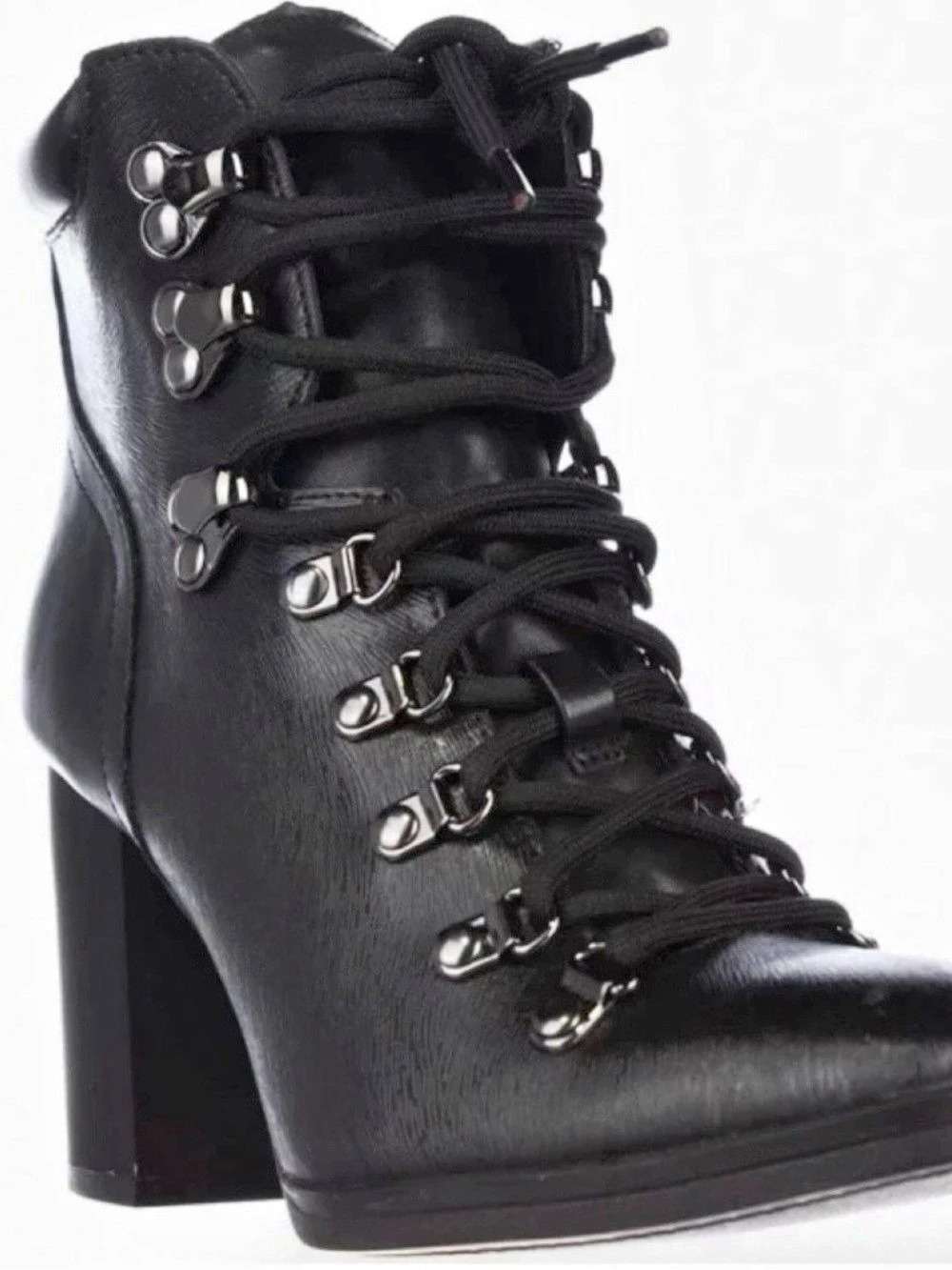 Calvin Klein Black Lace-Up Heeled Ankle Boots size 8.5